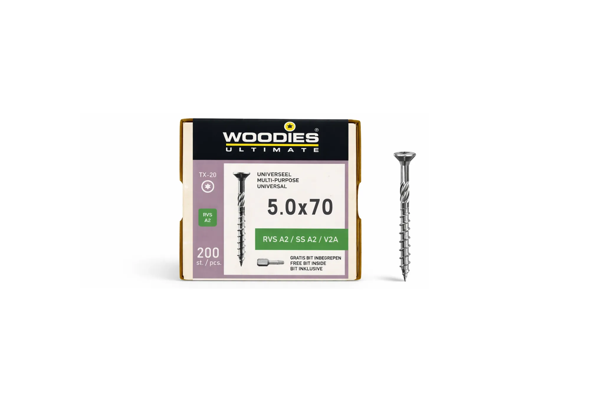 Woodies Ult 5.0x70/40 VK T25 RVS A2