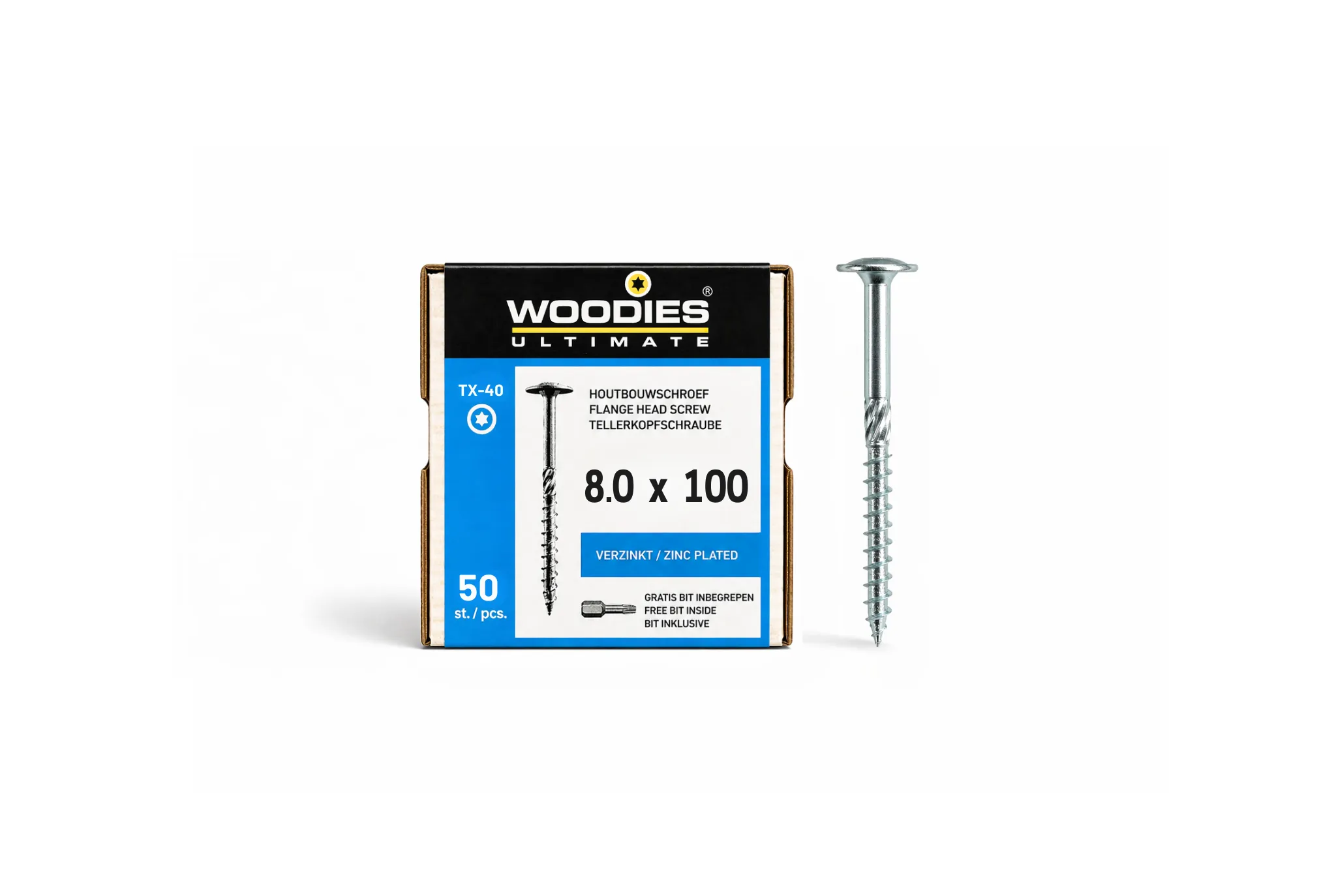 Woodies tellerkop 8.0x100/60 T40 50/ds