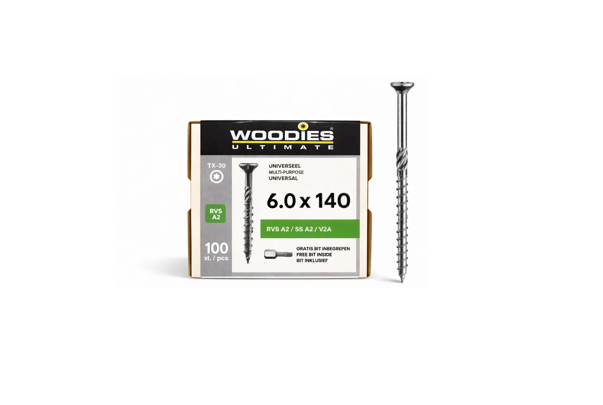 Woodies Ultimate 6.0x140/70VK T30 RVS A2